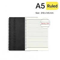 Carnet à spirale A5 de Malaisie 205x140mm avec couverture kraft, ligné, pour étudiants et notes quotidiennes