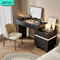 Nouvelle coiffeuse blanche tendance pour chambre à coucher avec rangement, commode économique pour filles, table de maquillage simple avec miroir rabattable