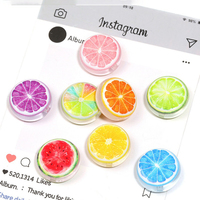 Manik-manik Akrilik Bulat Bentuk Buah Lemon Semangka Jeruk untuk Aksesoris DIY Buatan Tangan, Gantungan Kunci, Gelang, dan Rantai Ponsel
