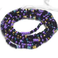 Couleur personnalisée disponible en vrac de 50 pouces, mélange de couleurs faites à la main, cravate sur fil de coton, perles à la taille pour femmes, chaîne de ventre