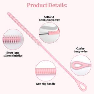 Silicone <b>Straw</b> Cleaner Brush <b>Straw</b> Cleaner Brush Extra Long <b>Straw</b> Brush Bristles Cleaner for Cleaning <b>Stanley</b> Cup - Product Image 3