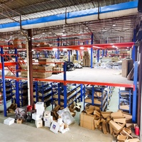 Étagères à palettes à 2 niveaux en acier Q235 YJC YJC0056, étagères de mezzanine, escaliers, capacité de charge de 300 kg/m², revêtement anti-corrosion en poudre
