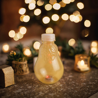 Bouteille en plastique créative de 16 oz pour thé au lait, design en forme d'ampoule avec bouchon à vis pour boissons froides et jus