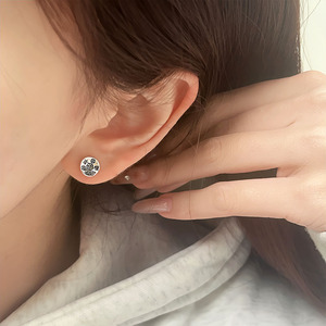 Kaiming 925 Sterling <b>Silver</b> <b>Stud</b> Earrings Round Vintage Thai <b>Silver</b> Ear Cartilage <b>Studs</b> Everyday Wear - Product Image 1