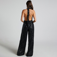 Vêtements personnalisés de bonne qualité pour dames Combinaisons sexy pour femmes à col bénitier et jambe large et à paillettes