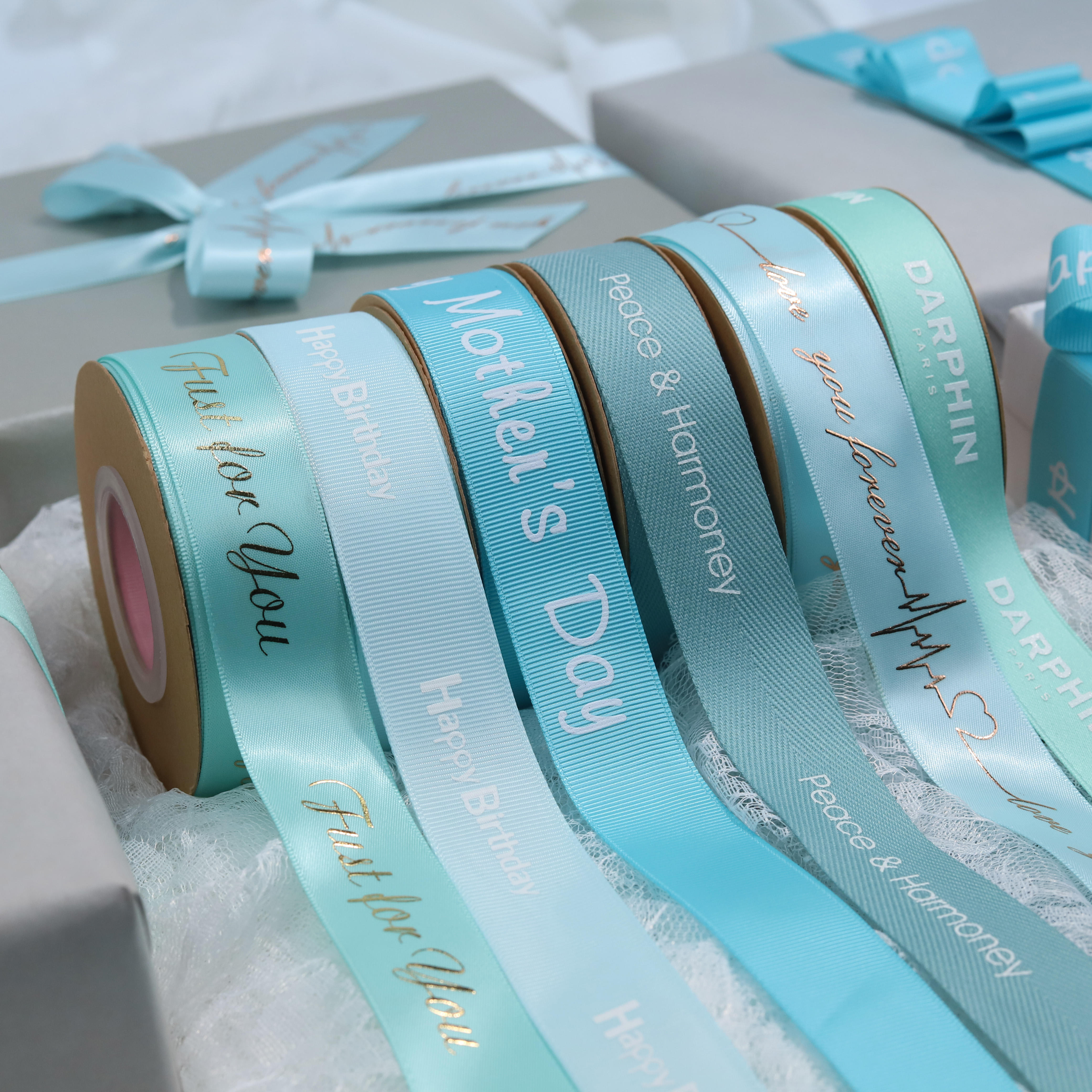 Factory Custom Flower Shop Gift Packing Wrapping Twill Ribbon Printing Ribbon Decoration Gift Flower Packing Tape With logo