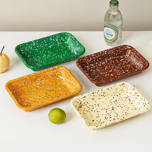 <span class=keywords><strong>Bandeja</strong></span> Rectangular Personalizada de Fábrica para Pescado Asado, con Esmalte Antiadherente de Grado Alimenticio y Diseño Salpicado - Product Image 1