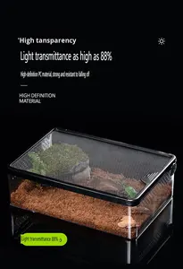 กล่องเพาะพันธุ์สัตว์เลื้อยคลานสุดหรู ป้องกันการหลบหนี สำหรับกบมีเขา เต่า แฮมสเตอร์ <span class=keywords><strong>งู</strong></span>ข้าวโพด ทำจากถาดพลาสติก - Product Image 4
