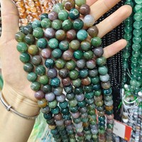 Perles rondes en pierres précieuses naturelles, corail bleu, howlite, agate indienne, brin de 38 cm pour la fabrication de bijoux et accessoires DIY