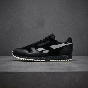 Zapatos Deportivos Clásicos para Hombre Ripple BS9726 de Cuero Premium con Forro de Malla Negra - Product Image 2