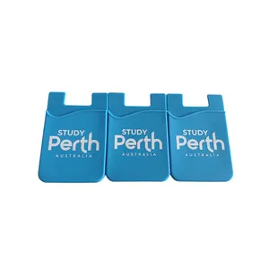 Pemegang Kartu Logo Ponsel Universal, Dompet Ponsel Pemegang Kartu Telepon Silikon dengan Stiker 3M