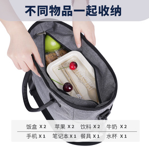 Crossbody Lunch Bag Insulated Large Capacity Women Travel Handbag Rose Red Gray Navy Blue Black - Product Image 4