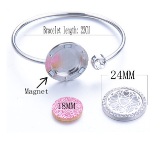 New Flower Design Aromatherapy Diffuser Stainless Steel Perfume <b>Locket</b> Aroma Essential Oil Diffuser Bracelet Bangle Jewelry - Product Image 6