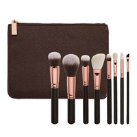 Vente Chaude Professionnel Ensemble de Pinceaux de Maquillage 8/15 Pièces Noir Or Rose avec Trousse en Cuir pour Maquillage des Yeux & Eye-liner Crayon à Sourcils
