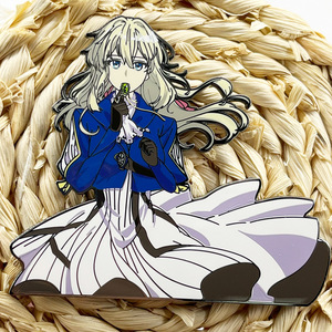 Spilla in lega di Anime viola <span class=keywords><strong>Evergarden</strong></span> da 10cm spille a bottone a fumetti spille per vestiti accessori smaltati con distintivo dei cartoni animati - Product Image 6