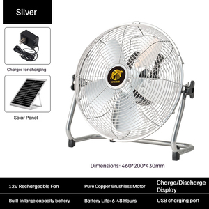 Ventilateur solaire rechargeable, ventilateur portable d'extérieur à forte puissance, ventilateur électrique, ventilateur sur pied, ventilateur pour dortoir - Product Image 3