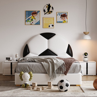 Lit enfant de luxe JINS, design moderne et créatif voiture/football, taille double/simple, cadre en bois microfibre, écologique, rangement scolaire