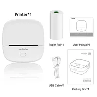 Imprimante thermique portable mini 58 mm 203 dpi avec batterie 1200 mAh compatible Android/iOS/Windows pour impression d'étiquettes DIY