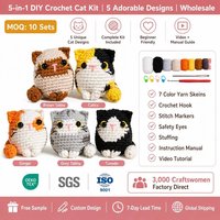 Kit de Bricolage Amigurumi Chat avec Forme d'Animal en Peluche – Leçons Faciles pour Adolescents, Femmes, Parents – Cours d'Art Intérieur – Cadeau Pratique