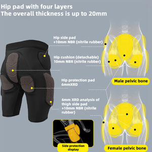 Pantalones Cortos de Protección para Cadera y <span class=keywords><strong>Rodilla</strong></span> Resistentes al Frío Extremo para Esquí, con 90% de Absorción de Energía para Deportes de Nieve - Product Image 4