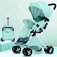 Poussette bébé en acier inoxydable de haute qualité, pliable, utilisable en extérieur, pour les enfants de 0 à 6 ans, avec position assise ou inclinée.