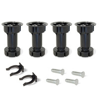 Pieds de meuble en PVC multi-ajustables, pieds de support noirs pour armoires