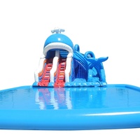 Équipement de parc aquatique de qualité commerciale, grand toboggan de piscine gonflable, piscine pour enfants à vendre