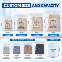 Sacs à fermeture éclair personnalisés en PE, étanches, transparents, pour l'emballage de vêtements, shorts et pantalons décontractés, vente en gros et au détail