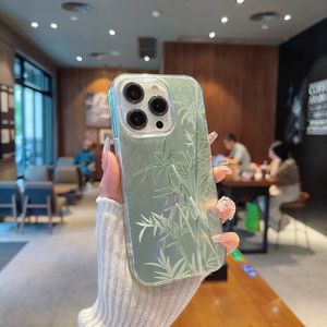 เคสโทรศัพท์ IMD ลายเส้นใยไม้ไผ่สีเขียวสุดฮิต เหมาะสำหรับ iPhone, Xiaomi, Samsung, Oppo และ vivo - Product Image 3