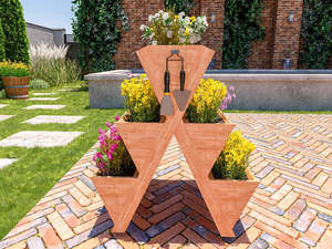 Jardinière en bois pour balcon Boîte à fleurs en bois à 3 niveaux pour chariot Jardinière de <span class=keywords><strong>jardin</strong></span> pour l'extérieur - Product Image 2