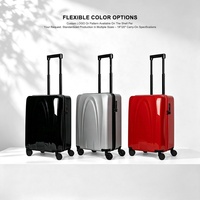 Valise cabine 20 pouces en polycarbonate souple de qualité supérieure, légère et durable, pour voyages d'affaires, avec roulettes pivotantes et serrure.