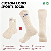 Chaussettes de sport à logo personnalisé, couleur unie, plusieurs options de couleurs, tricot côtelé, chaussettes d'équipe sportive
