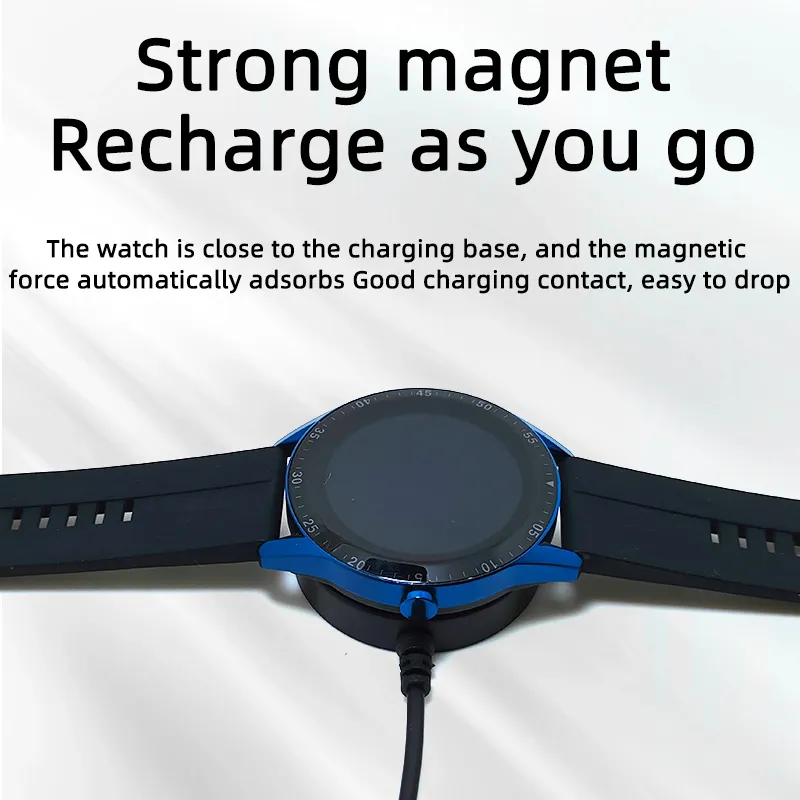 Pengisi daya gelang magnetik jam tangan pintar kabel pengisi daya USB 2 Pin 1A kompatibel dengan 7.62mm 4mm 2.54mm 2 contactor jam tangan pintar