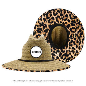 Sombrero de paja para hombre con logo personalizado, estampado en la parte inferior, para salvavidas, playa, pesca, protección solar, surf y actividades al aire libre. - Product Image 6