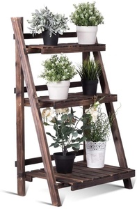 Allsome — support pliable en bois à 3 niveaux, avec <span class=keywords><strong>étagère</strong></span> <span class=keywords><strong>pour</strong></span> pots, présentoir <span class=keywords><strong>pour</strong></span> <span class=keywords><strong>serre</strong></span> <span class=keywords><strong>de</strong></span> <span class=keywords><strong>jardin</strong></span> intérieure et extérieure - Product Image 2