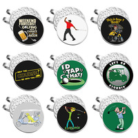 Marqueur de balle de golf portable amusant avec protection solaire, clip magnétique pour chapeau, design de dessin animé, accessoires de golf en alliage, cadeau pour usage extérieur