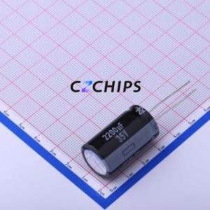 EEUTP1V222ตัวเก็บประจุชนิดอลูมิเนียมผ่านรู D18xL31.5mm 2200uF 20% 35V 3.48A-100kHz - Product Image 1