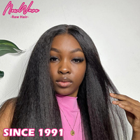 Pelucas de Cabello Virgen al por Mayor, Pelucas de Encaje Frontal sin Pegamento, Cabello Liso Yaki, Pelucas HD 13*6 para Mujeres Negras