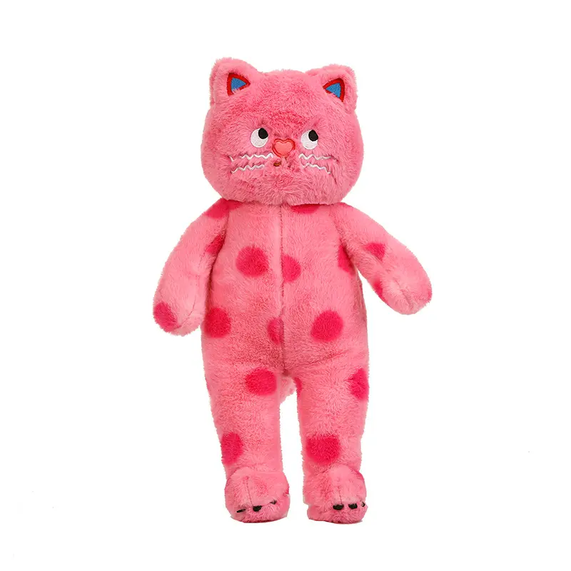 new oem odm stuffed toy plushies gift long soft cat cushion animal pink black big plush pillow for girl