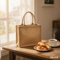 Sac fourre-tout en jute personnalisable, élégant, simple et pratique, avec poignée en corde et lettres, idéal pour les cadeaux de mariage et usage personnel