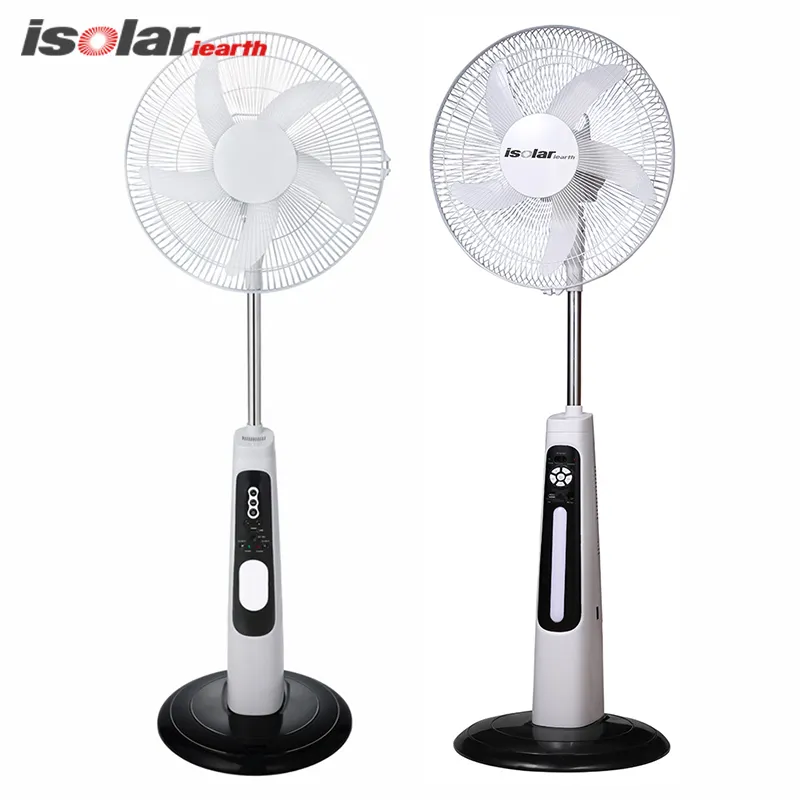 16 Inches 5 Blades Rechargeable Stand Fan Portable Solar Power Electric Rechargeable Solar Floor Fan