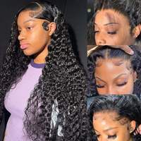 Perruques en cheveux humains bouclés birmans à 250 % de densité, perruque frontale HD 13x4 13x6 en dentelle complète, 100 % cheveux humains avec pointes en spirale, noir naturel
