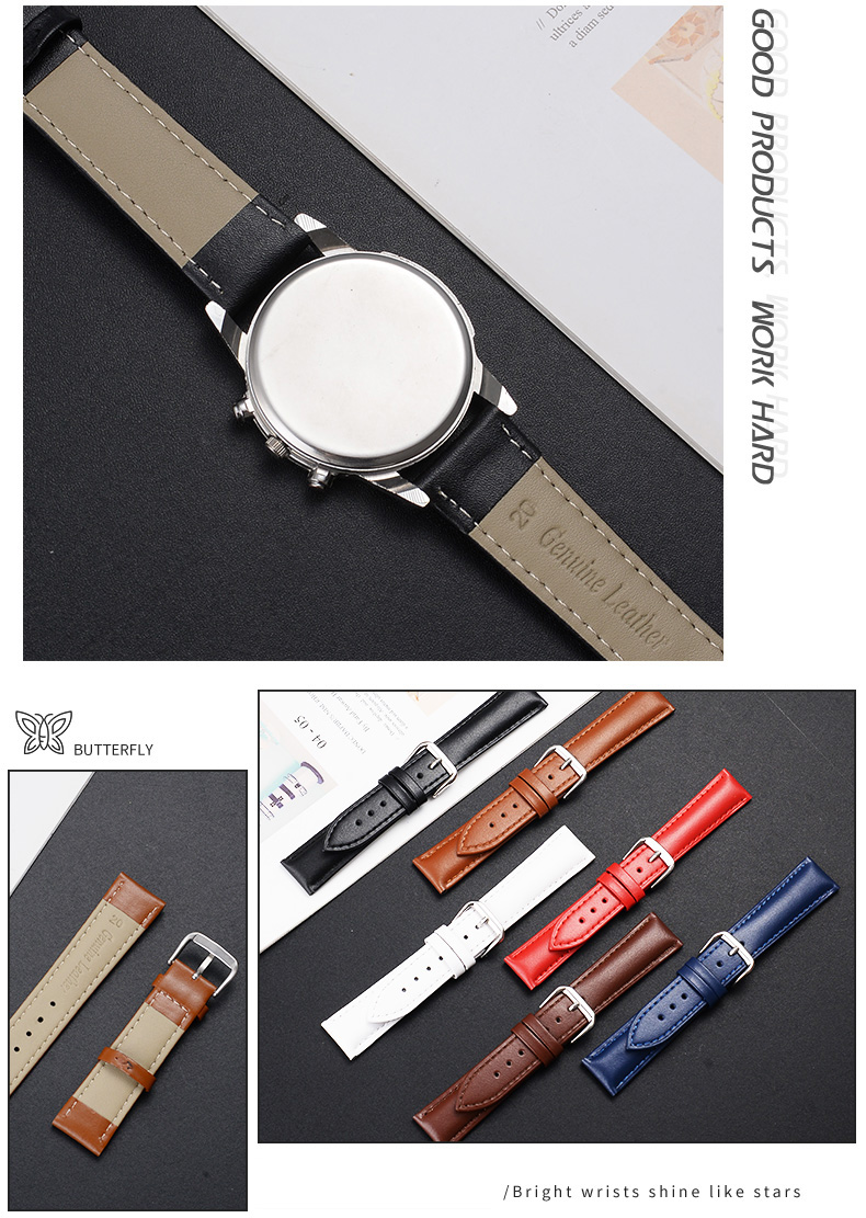 Genuine Leather Watch Band Straps 18 19 20 2122 23 24mm Men's Watch Leather Strap Vintage Brown Leather Wrist Watch Straps