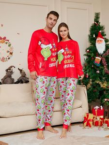Européen Américain Noël Hiver Nouveau Petit <span class=keywords><strong>Monstre</strong></span> Imprimé Casual Mode Chien Parent-Enfant Pyjama Costume Dessin Animé Vacances Casual - Product Image 2
