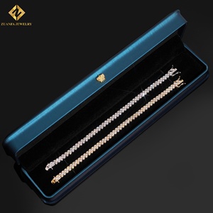 Pulsera Clásica de Moissanita con Cadena Tipo Tenis, Regalo, Plata 925, Baño de Oro 18K, Corte Brillante Redondo, Engaste de Garras, Joyería para Mujer - Product Image 5