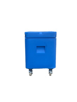 Conteneur à glace sèche 330L en LLDPE de qualité alimentaire, boîte rotomoulée monobloc avec roulettes robustes pour le stockage