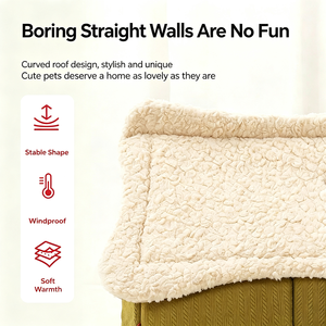 Villa <span class=keywords><strong>pour</strong></span> chat semi-fermée OEM ODM, robuste, forme 3D, respectueuse de la peau, <span class=keywords><strong>coussin</strong></span> amovible et lavable, idéale <span class=keywords><strong>pour</strong></span> les grands chats et les chatons - Product Image 4