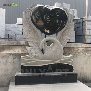 Monument et pierre tombale en marbre noir de granit <span class=keywords><strong>funéraire</strong></span> extérieur - Product Image 2