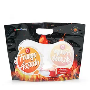 Anti Fog Hot Rotisserie Chicken Bags Microwaveable Resealable Zipper Plastic Packaging Roasted Chicken Bag