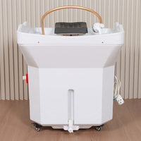 Matériel de salon de beauté : Bac à shampoing avec réservoir d'eau de 60 litres, chaise et bassin de lavage pratique pour spa capillaire japonais